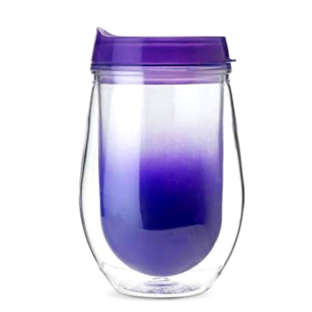 True Purple Ombre Traveler Double Walled Wine Tumbler